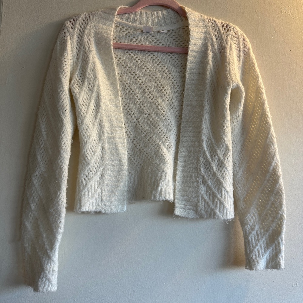 GAP Cream Open-Front Kids Sweater
